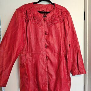 Vintage Plus Red Leather Jacket - Beautiful